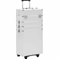 vidaXL Maletín trolley de maquillaje de aluminio Plateado Outlet