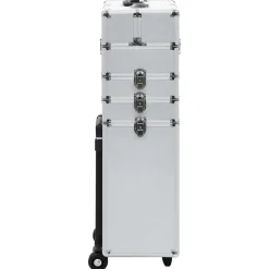 vidaXL Maletín trolley de maquillaje de aluminio Plateado Outlet