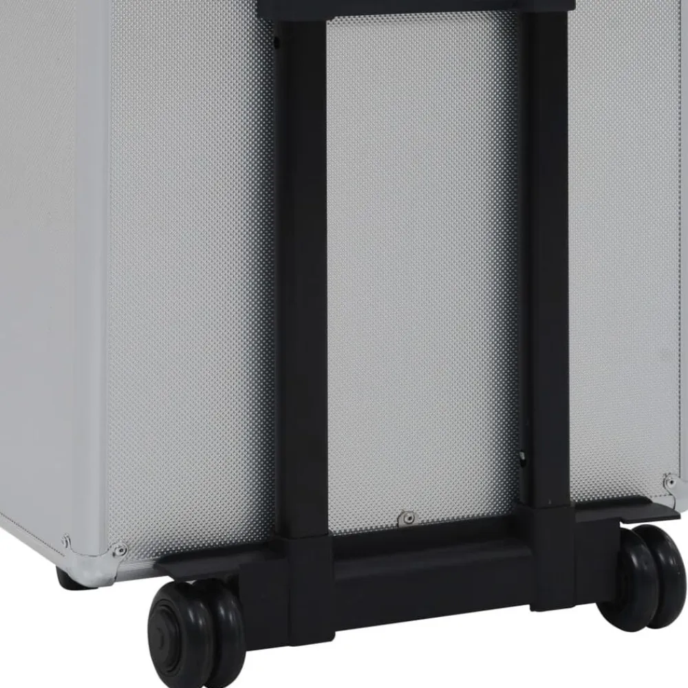 vidaXL Maletín trolley de maquillaje de aluminio Plateado Outlet