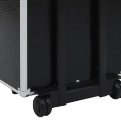 vidaXL Maletín trolley maquillaje aluminio negro estampado cocodrilo estampado de cocodrilo negro Outlet
