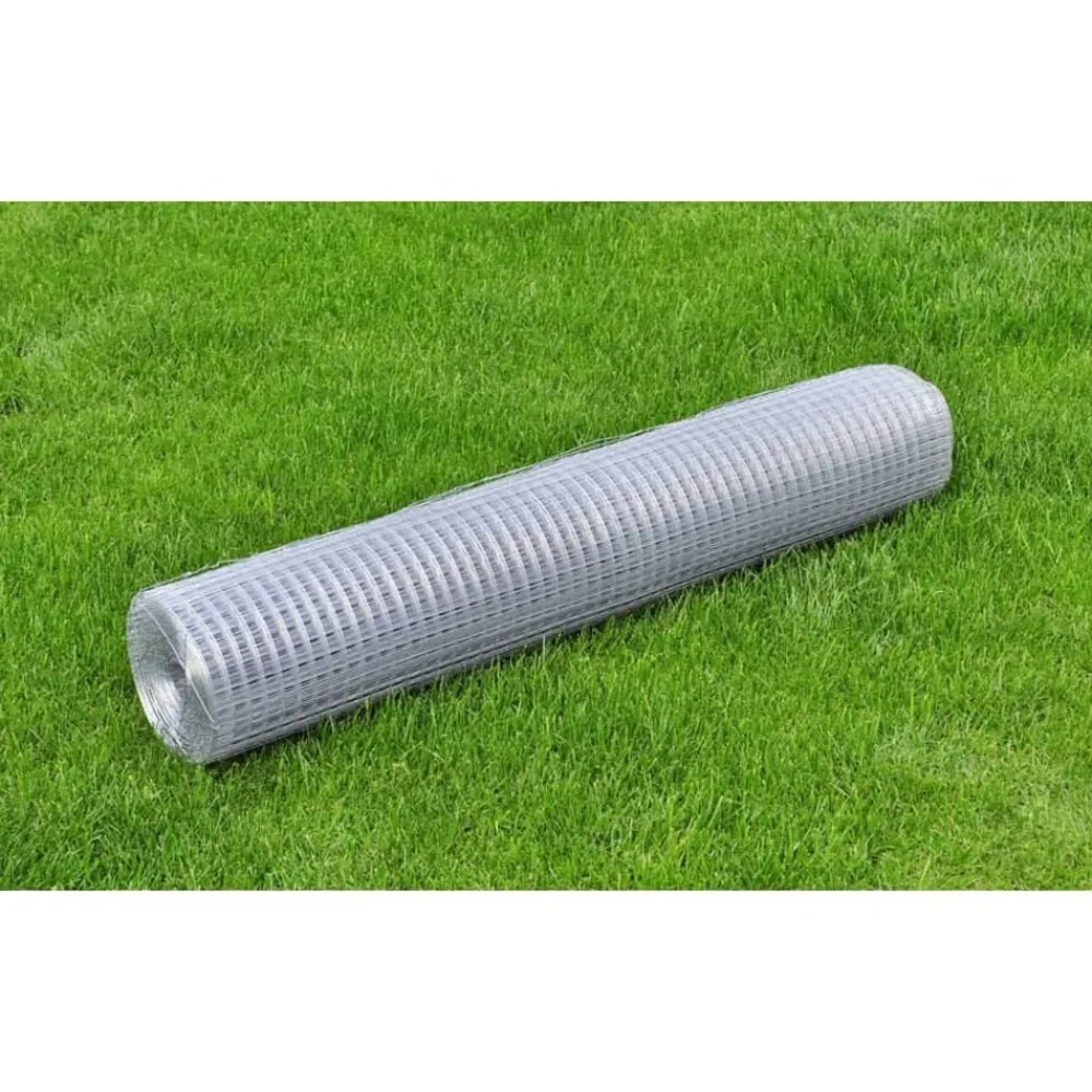 vidaXL Malla de alambre cuadrada acero galvanizado 1x25 m Plateado Online
