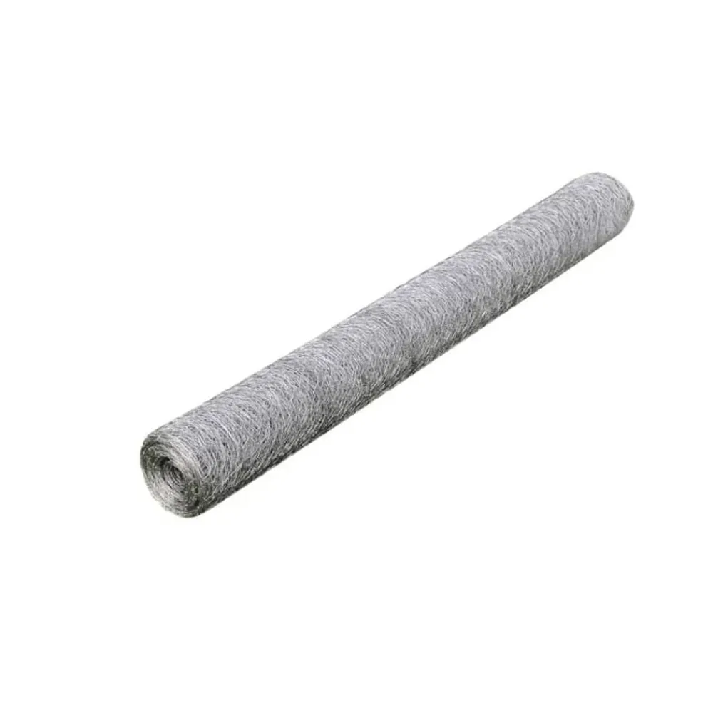 vidaXL Vallas De Jardín-Malla de alambre de acero galvanizado plateada 25x0,5 m