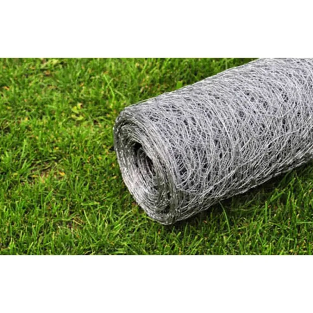 vidaXL Vallas De Jardín-Malla de alambre de acero galvanizado plateada 25x0,5 m