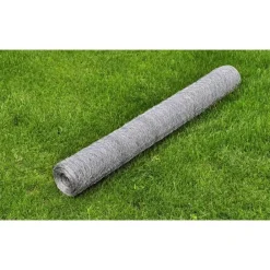 vidaXL Vallas De Jardín-Malla de alambre de acero galvanizado plateada 25x0,5 m