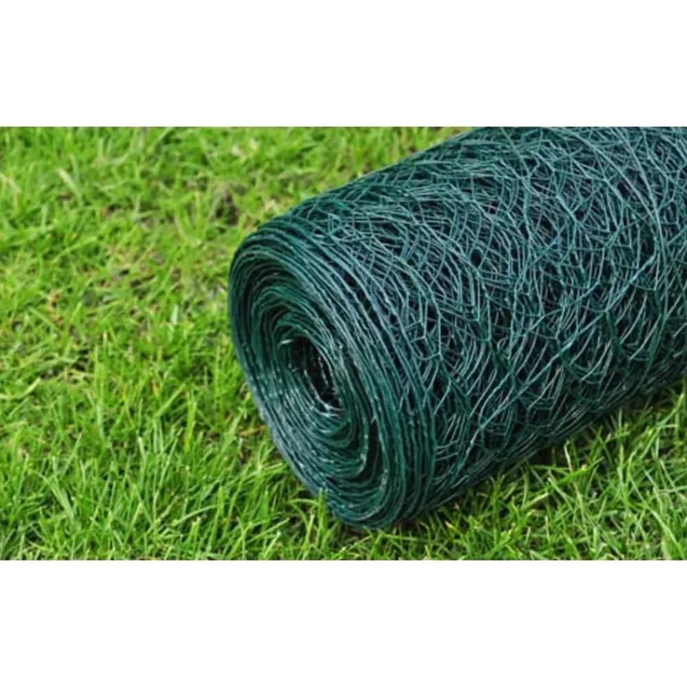 vidaXL Vallas De Jardín-Malla de alambre hexagonal acero oscuro 1x25 m