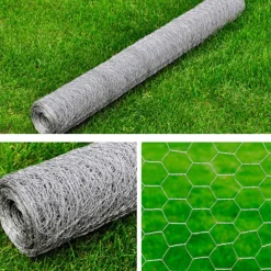 vidaXL Vallas De Jardín-Malla de alambre hexagonal acero galvanizado 1x25 m