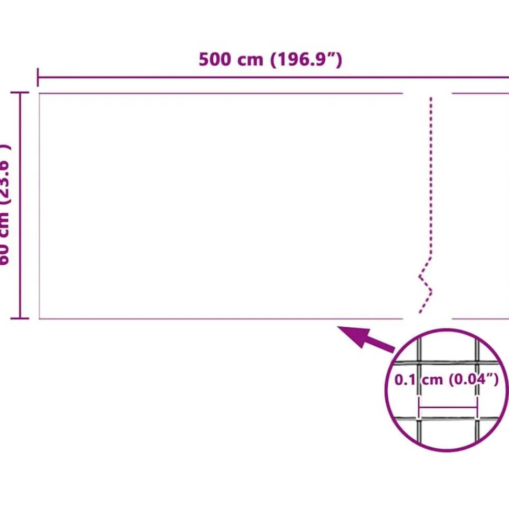 vidaXL Vallas De Jardín-Malla mosquitera 60 x 500 cm Fibra de vidrio