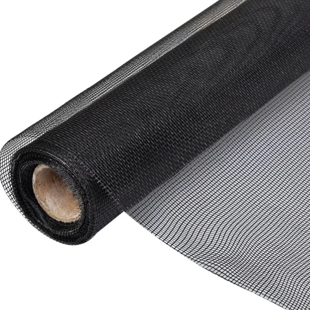 vidaXL Vallas De Jardín-Malla mosquitera de fibra de vidrio negra 100x500 cm