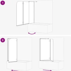 vidaXL Mampara de baño a rayas vidrio templado 120x68x130 cm Negro Discount