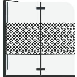 vidaXL Mampara de baño a rayas vidrio templado 120x68x130 cm Negro Discount