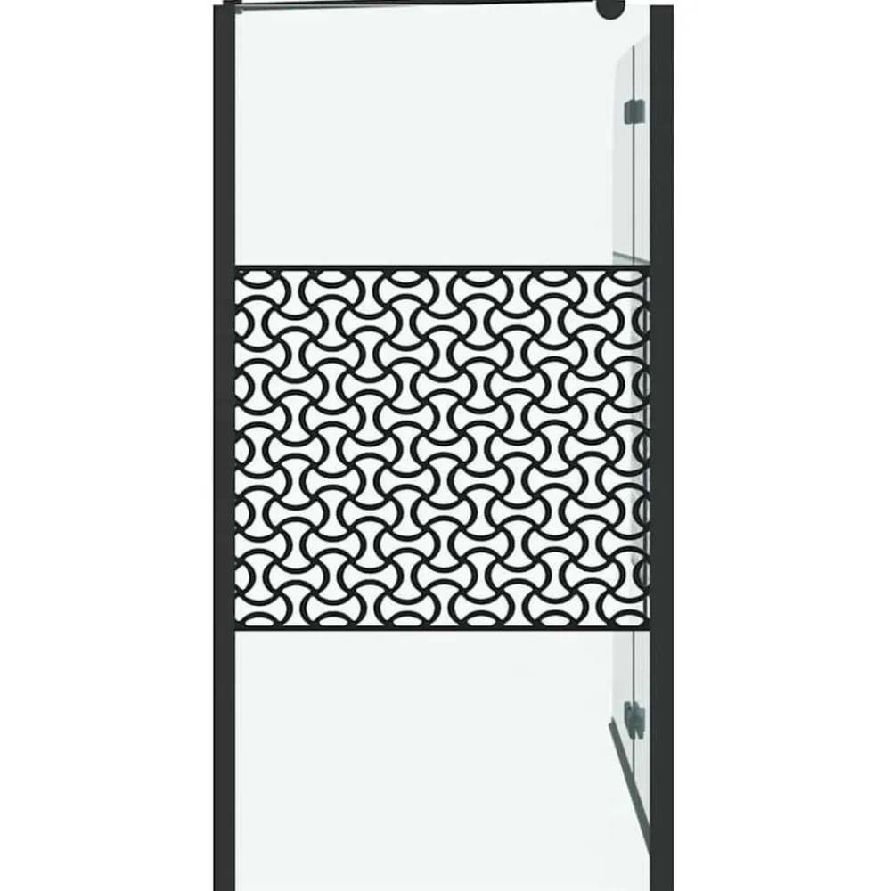 vidaXL Mampara de baño a rayas vidrio templado 120x68x130 cm Negro Discount