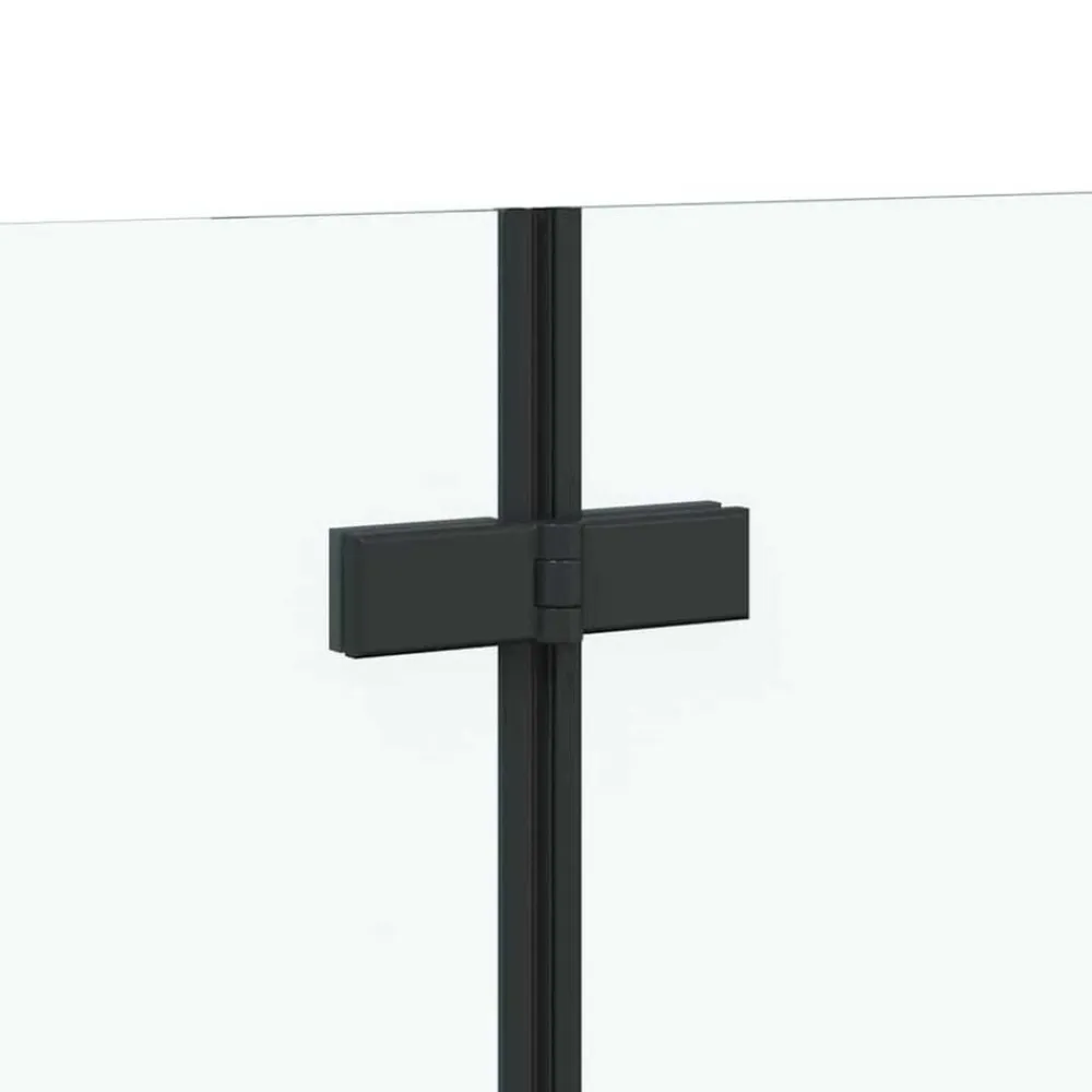 vidaXL Mampara de baño a rayas vidrio templado 120x68x130 cm Negro Discount