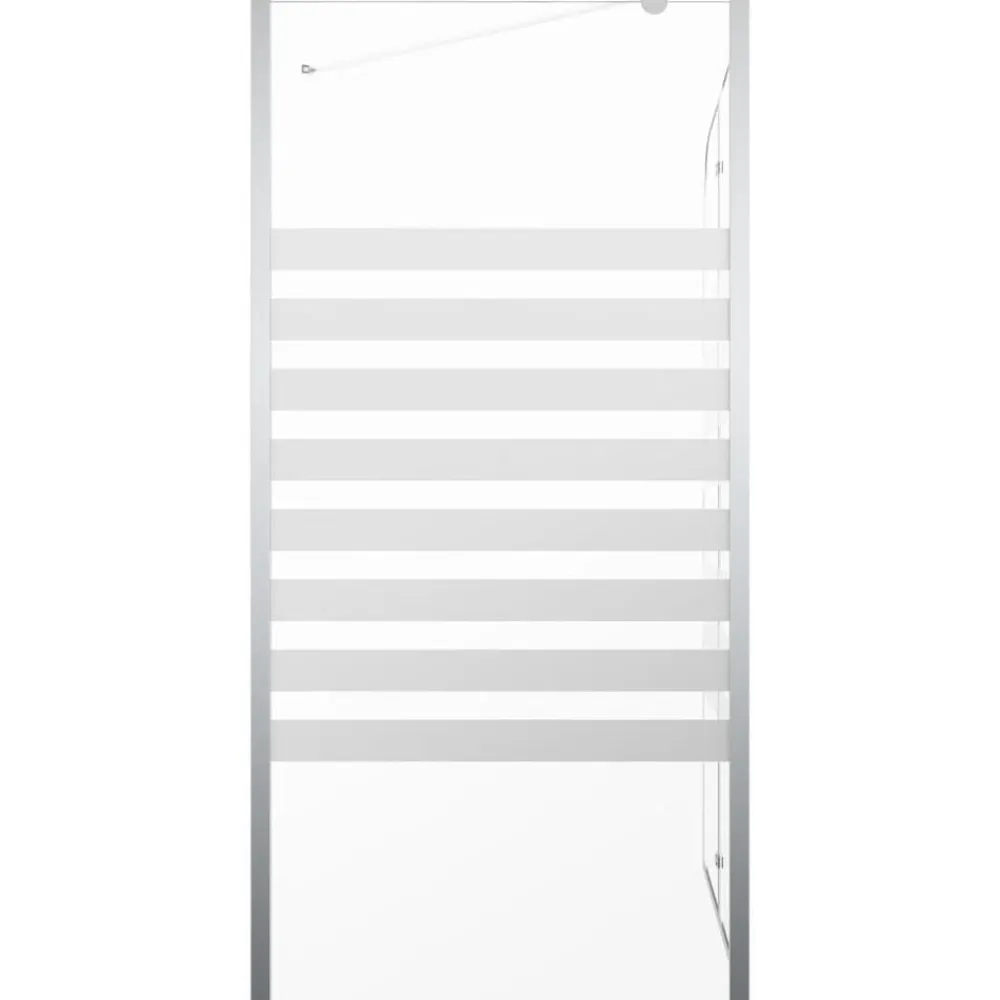 vidaXL Mampara de baño vidrio templado a rayas 120x68x130 cm Blanco Sale