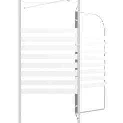 vidaXL Mampara de baño vidrio templado a rayas 120x68x130 cm Blanco Sale