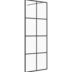 vidaXL Mampara de ducha accesible vidrio ESG claro 80x195 cm Negro Outlet