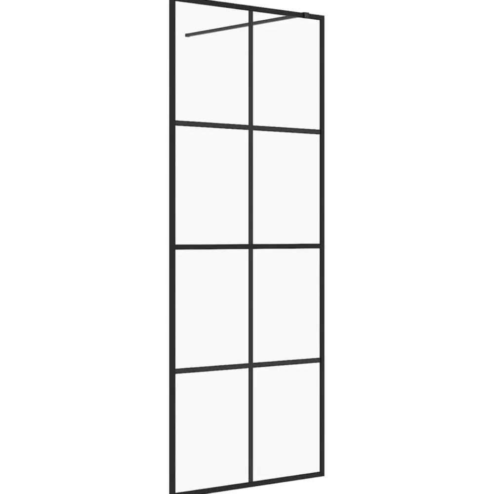 vidaXL Mampara de ducha accesible vidrio ESG claro 80x195 cm Negro Outlet