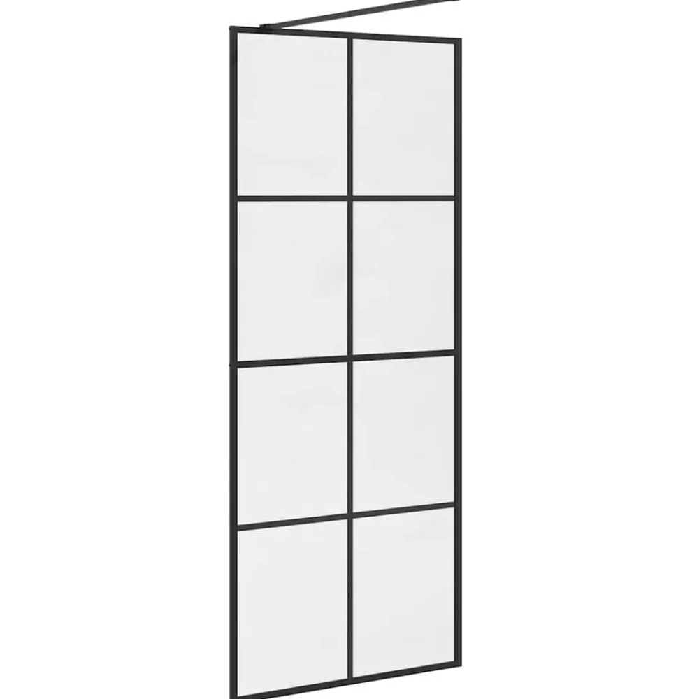 vidaXL Mampara de ducha accesible vidrio ESG claro 80x195 cm Negro Outlet