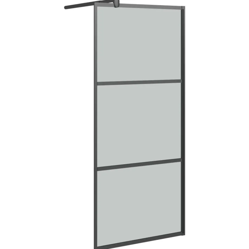 vidaXL Fontanería-Mampara de ducha accesible vidrio ESG oscuro 80x195 cm
