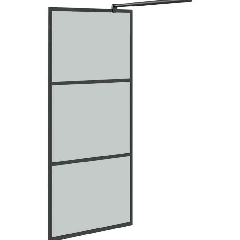 vidaXL Fontanería-Mampara de ducha accesible vidrio ESG oscuro 80x195 cm
