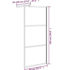 vidaXL Fontanería-Mampara de ducha accesible vidrio ESG oscuro 80x195 cm