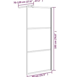 vidaXL Fontanería-Mampara de ducha accesible vidrio ESG esmerilado 80x195cm