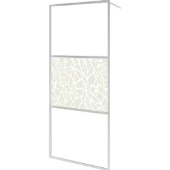 vidaXL Mampara de ducha accesible vidrio ESG diseño piedras 80x195 cm Plateado