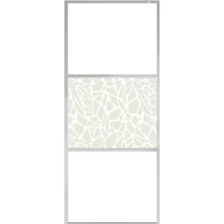 vidaXL Mampara de ducha accesible vidrio ESG diseño piedras 80x195 cm Plateado