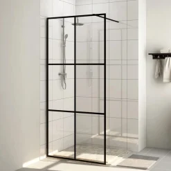 vidaXL Mampara de ducha accesible vidrio ESG claro 80x195 cm Negro Discount
