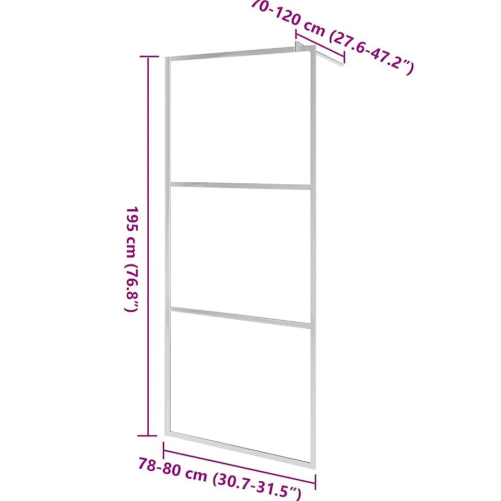 vidaXL Fontanería-Mampara de ducha accesible vidrio ESG claro 80x195 cm
