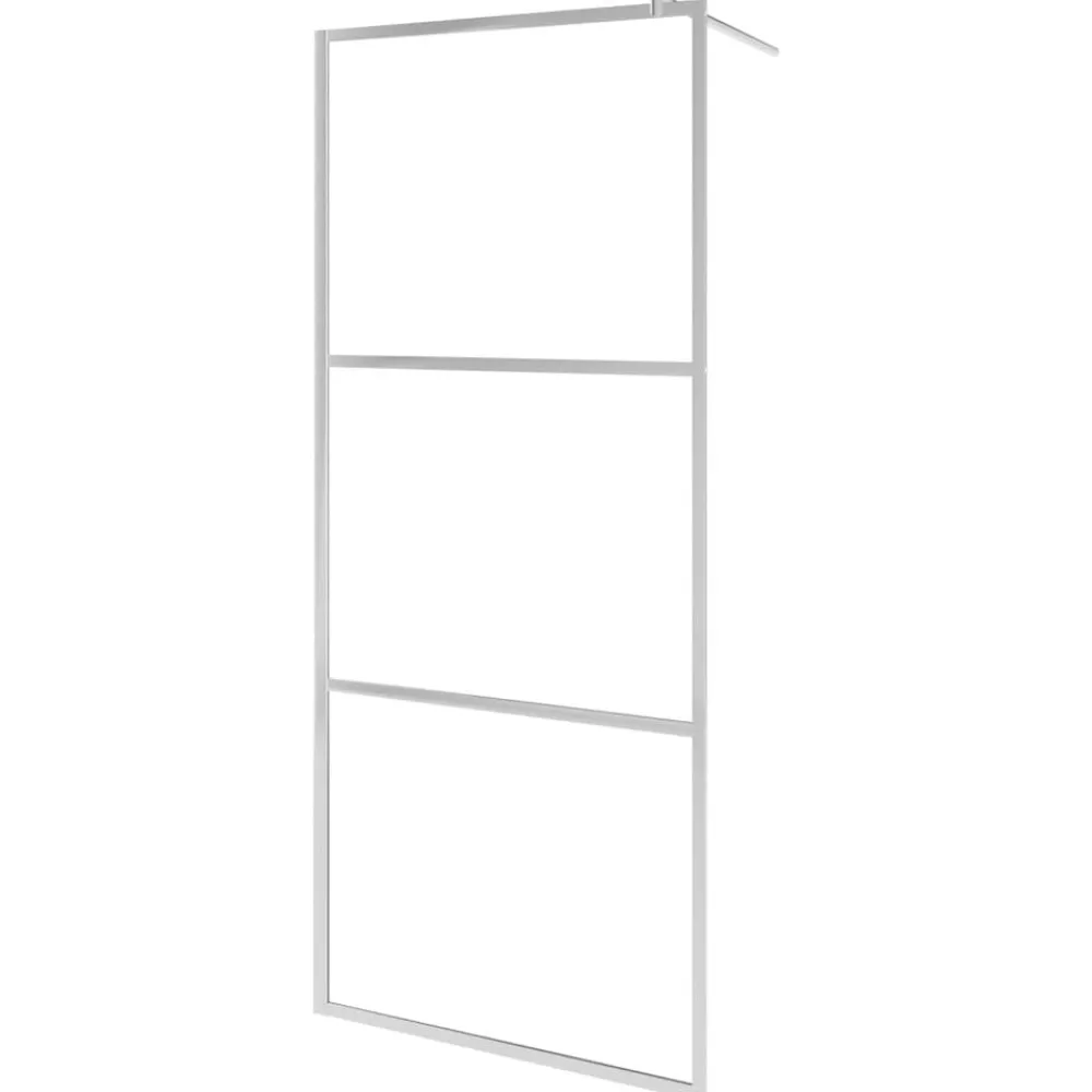 vidaXL Mampara de ducha accesible vidrio ESG esmerilado 80x195 cm Plateado Discount