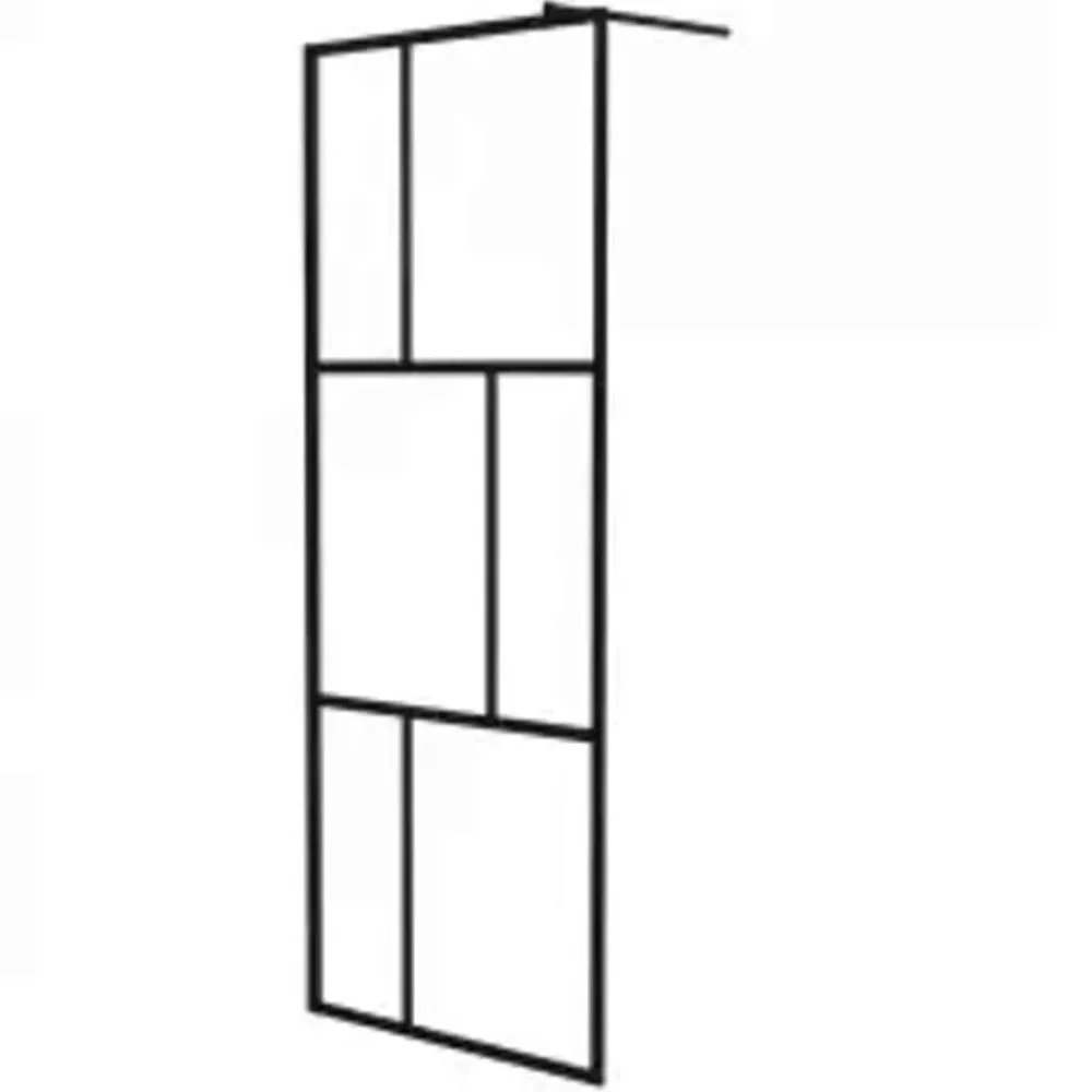 vidaXL Mampara de ducha accesible con vidrio templado 80x195 cm Negro Clearance