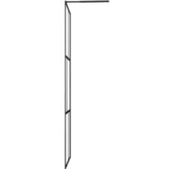 vidaXL Mampara de ducha accesible con vidrio templado 80x195 cm Negro Clearance