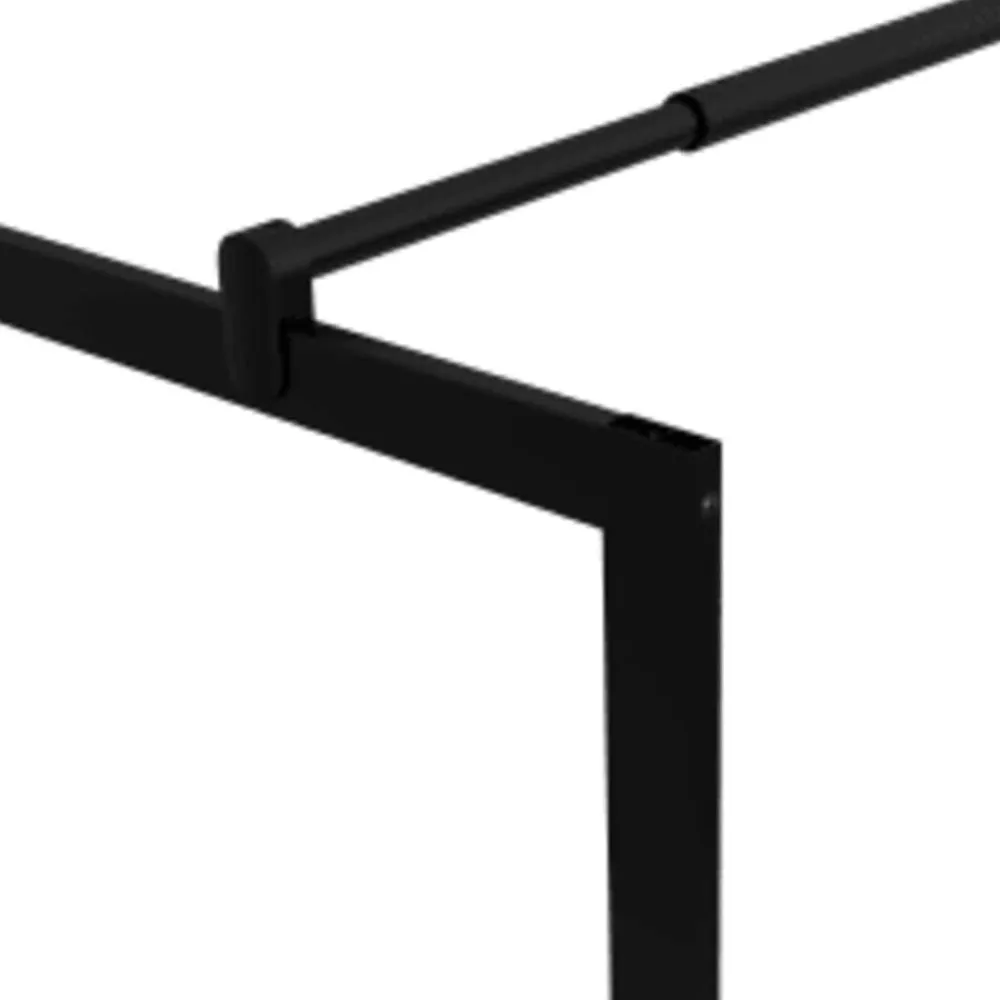 vidaXL Mampara de ducha accesible con vidrio templado 80x195 cm Negro Clearance