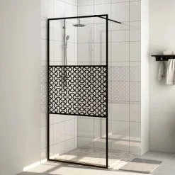 vidaXL Mampara de ducha accesible vidrio ESG claro 80x195 cm Negro Outlet