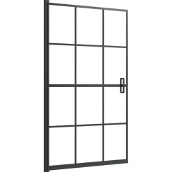 vidaXL Fontanería-Mampara de ducha ESG negro 80x140 cm