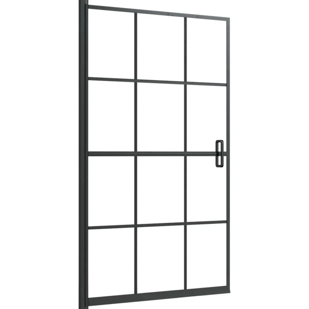 vidaXL Fontanería-Mampara de ducha ESG negro 80x140 cm