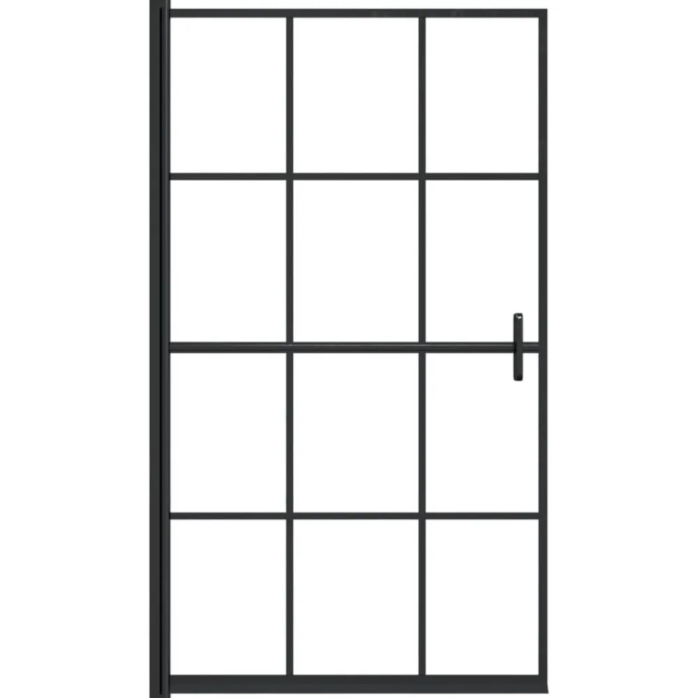 vidaXL Fontanería-Mampara de ducha ESG negro 80x140 cm