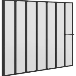 vidaXL Mampara de ducha Negro 168 x 140 cm Aluminio New