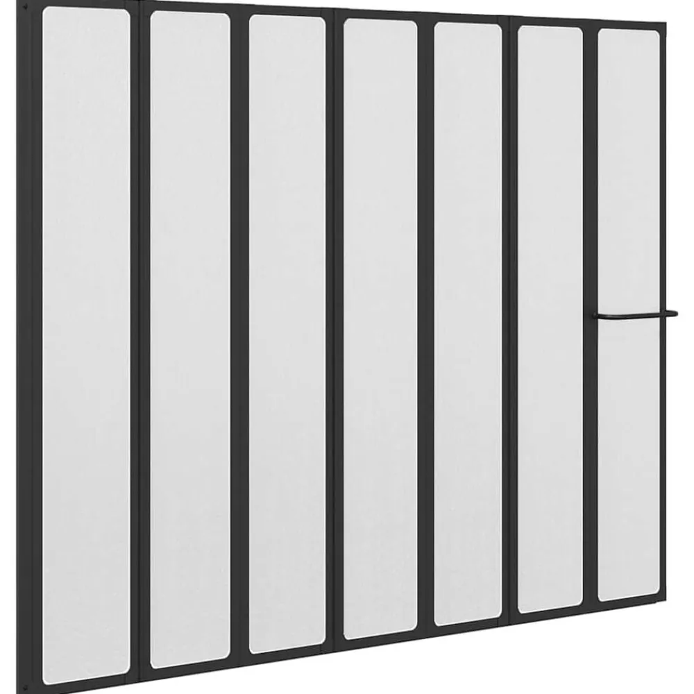 vidaXL Mampara de ducha Negro 168 x 140 cm Aluminio New