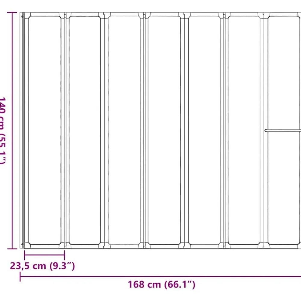 vidaXL Mampara de ducha Negro 168 x 140 cm Aluminio New
