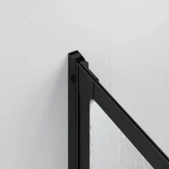 vidaXL Mampara de ducha Negro 168 x 140 cm Aluminio New