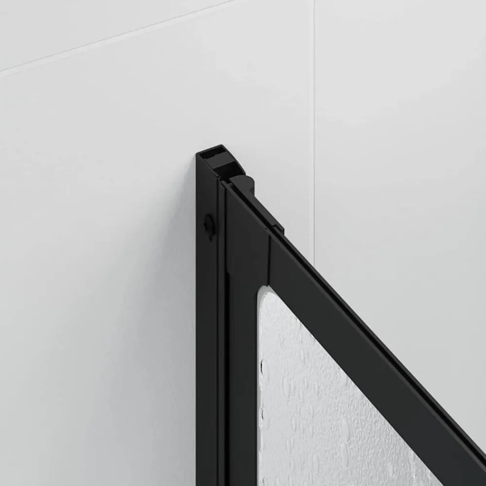 vidaXL Mampara de ducha Negro 168 x 140 cm Aluminio New