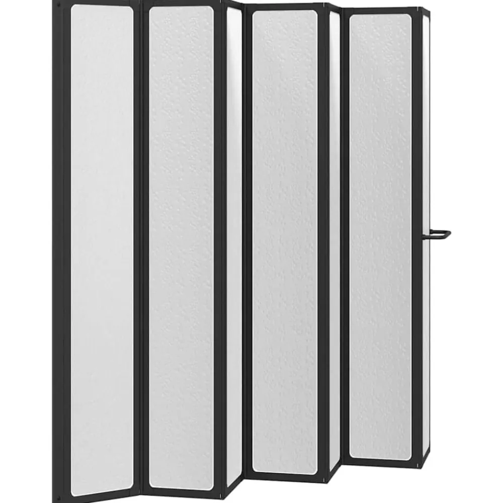 vidaXL Mampara de ducha Negro 168 x 140 cm Aluminio New