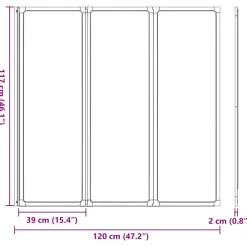 vidaXL Fontanería-Mampara de ducha Negro 120 x 2 x 117 cm Aluminio y PP