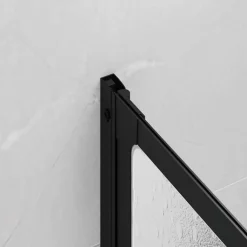 vidaXL Fontanería-Mampara de ducha Negro 120 x 2 x 117 cm Aluminio y PP