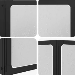 vidaXL Fontanería-Mampara de ducha Negro 120 x 2 x 117 cm Aluminio y PP