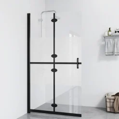 vidaXL Fontanería-Mampara de ducha plegable vidrio ESG medio esmerilado 70x190 cm