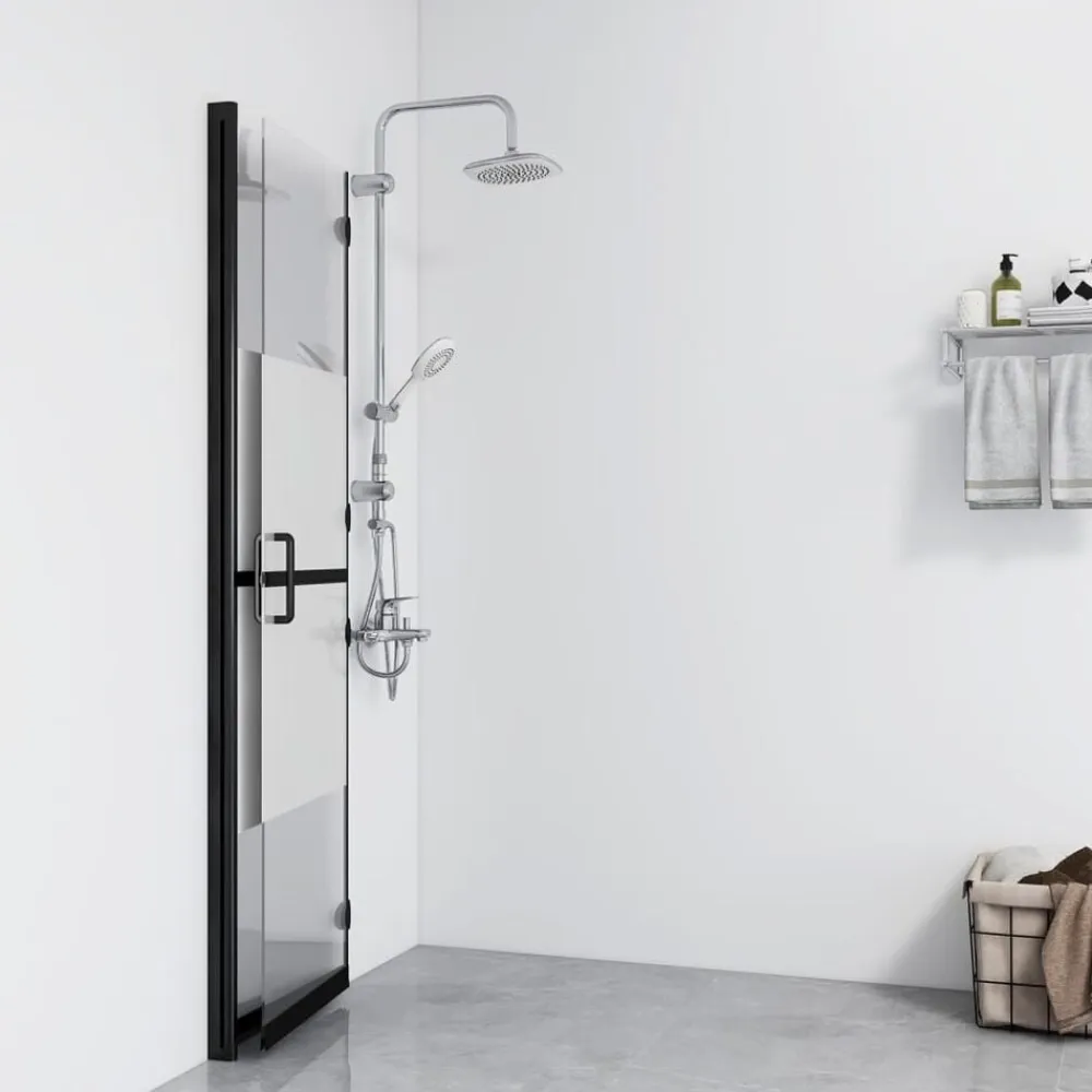 vidaXL Fontanería-Mampara de ducha plegable vidrio ESG medio esmerilado 70x190 cm