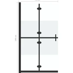 vidaXL Fontanería-Mampara de ducha plegable vidrio ESG medio esmerilado 70x190 cm