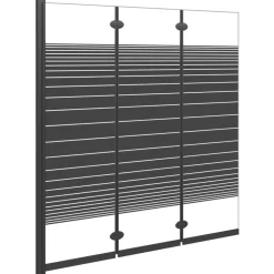 vidaXL Fontanería-Mampara de ducha plegable de 3 paneles ESG negro 130x130 cm